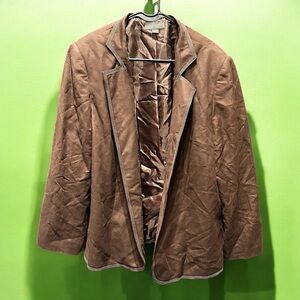 Liz Claiborne Brown Blazer with White Stitching 22W